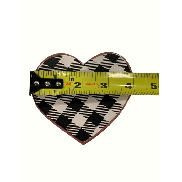 Valentine Buffalo Plaid Heart Red Rustic Home Kitchen Decor Accent Farmhouse - Picture 3 of 5